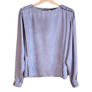 TESS Paris-Milano Light Grey Animal Print Blouse Women's Size 12